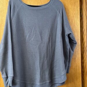 Gray Waffle Knit Sweater